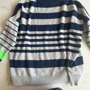 Striped Gray and Blue cashmere Sweater